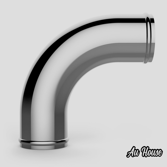 ALUMINIUM PIPE 76MM ID X 90DEG POLISHED