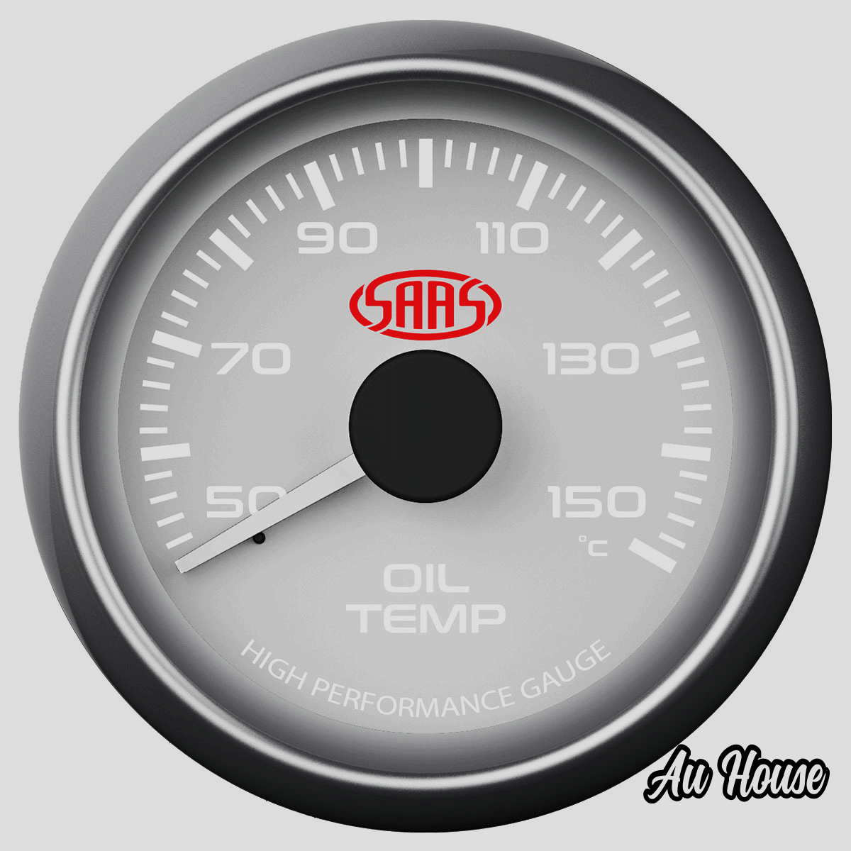 OIL TEMP GAUGE 50°-150° 52MM WHITE MUSCLE SERIES